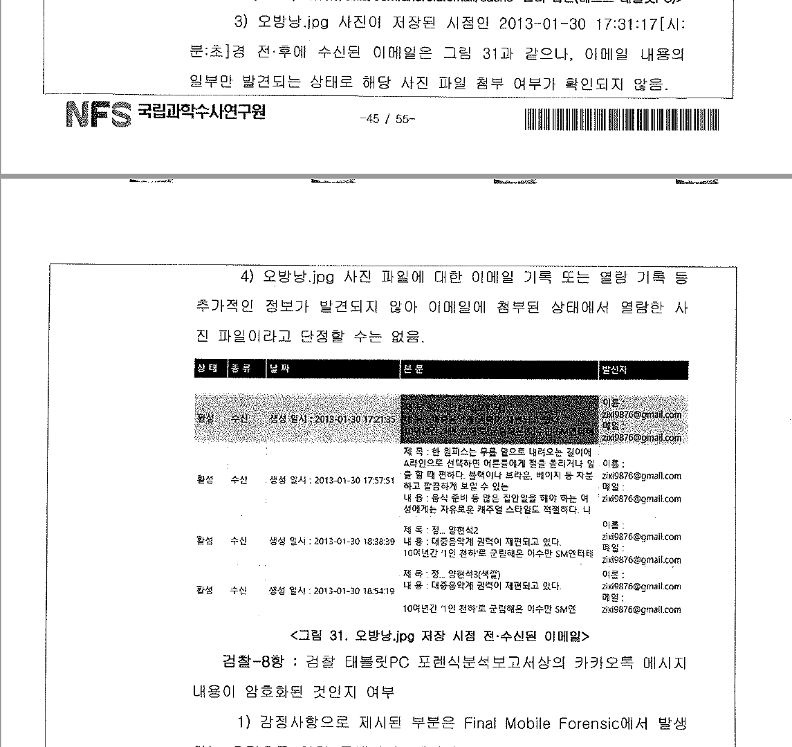 오방낭 사진은 JTBC 가 태블릿에 삽입한 것이라는 국과수 감정보고서